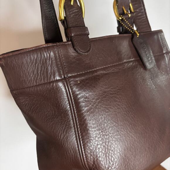 Vintage Coach 4157 Brown Leather Tote Shoulder Bag 2WAY Used Authentic Purse - Picture 7 of 16